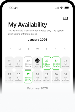 Carelynk availability screen
